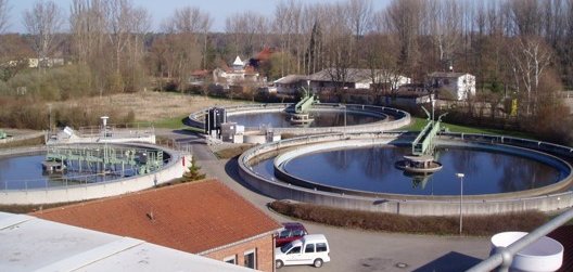 Blick auf die Kläranlage