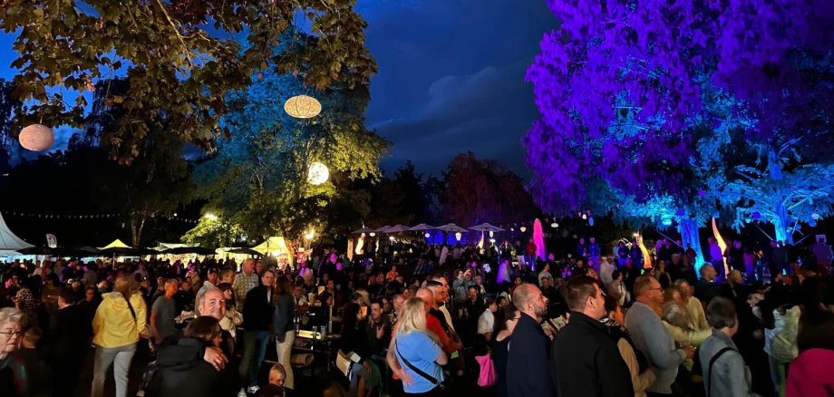 Stimmung mit Beleuchtung im Park