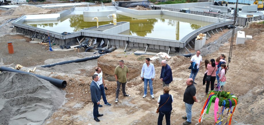 Die Freibad-Baustelle von oben