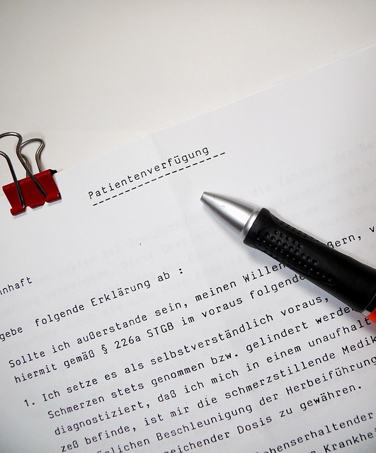 Unterschrift auf einem Dokument