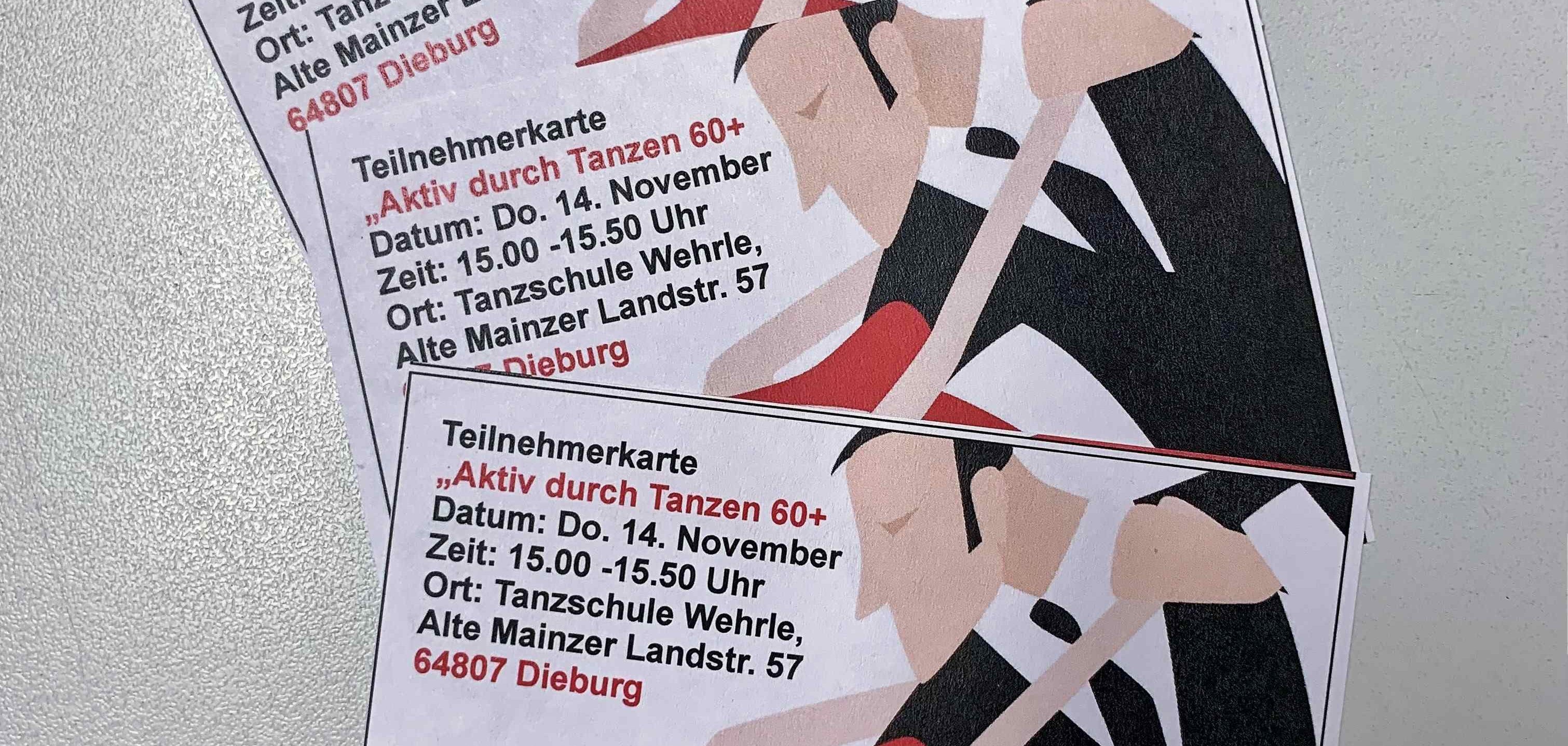 die Eintrittskarten fürs Tanzen