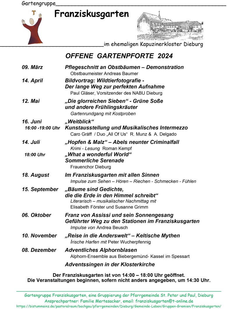 das Jahresprogramm