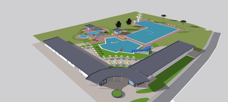 Modell des neuen Freibades
